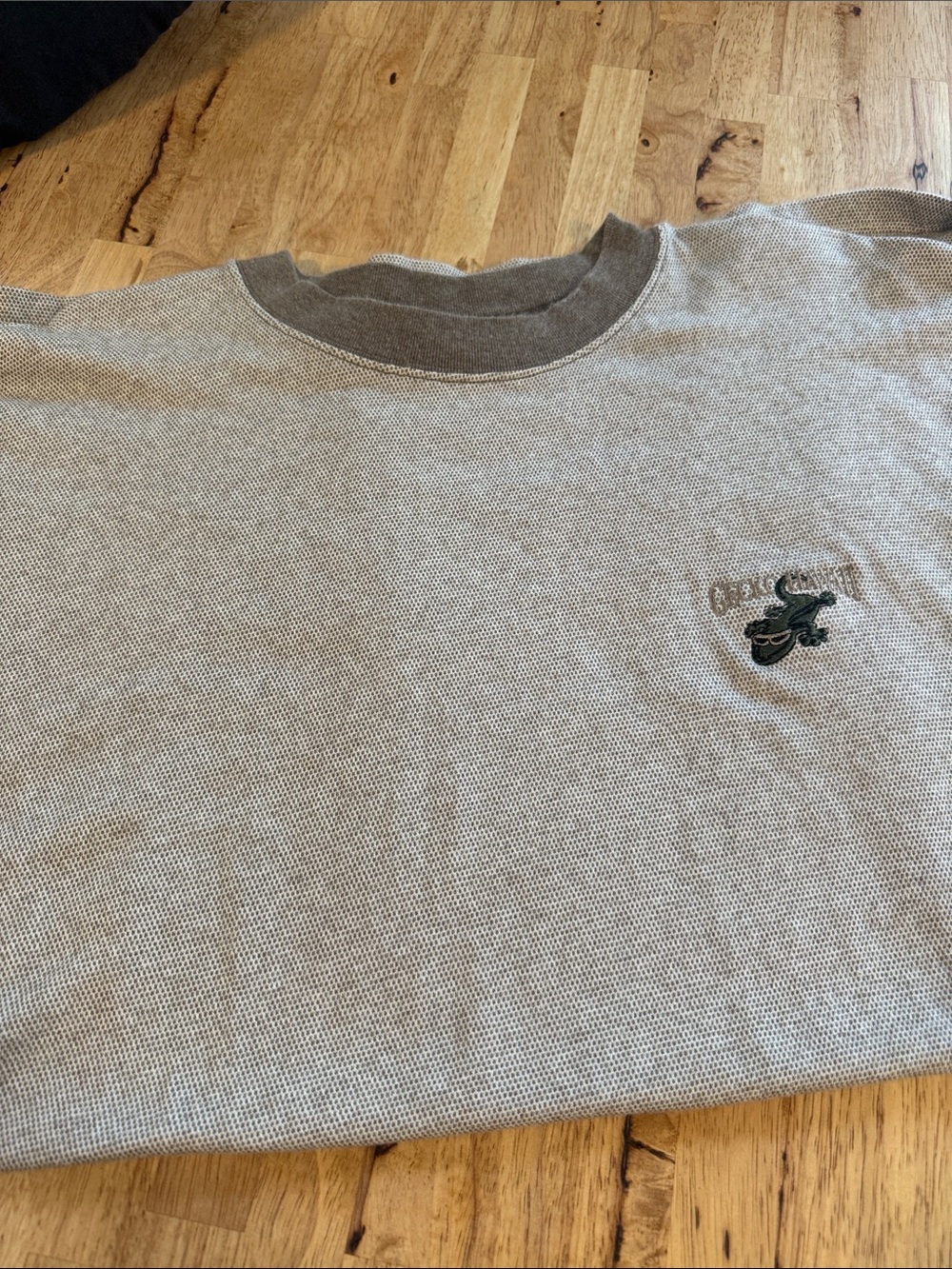 Casual Short Sleeve Men's Tee in Light Gray with Contrast Collar